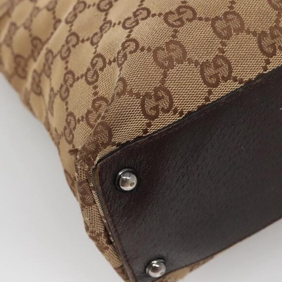 GUCCI GG Canvas Hand Bag Beige Gold - Picture 13 of 16